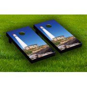 Lighthouse Cornhole Board Wraps Laminated Sticker Set Skin Decal