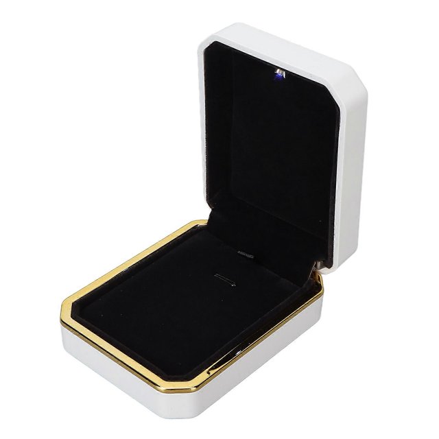 Boîte à pendentif unique, élégante et facile à nettoyer, avec éclairage, idéale pour ranger vos bijoux, cadeaux, blanc