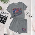 thumbnail image 5 of BFHHYA Girls 4th of July Shorts Set Floral & Flag Print Short Sleeve Tee Elastic Waist Shorts Tween Summer 2-Piece Outfit 3-15 Y, 5 of 5