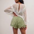 thumbnail image 6 of vigerkar Women Tiered Ruffle Shorts Floral Embroidered Eyelet Elastic Waist Wide Leg Boho Crochet Skirt Shorts (AG, M), 6 of 9