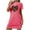 Hot Pink, variant on Oksale Leopard Love Graphic Nightgown for Women Soft Cozy Short Sleeve Mini Sleep Shirts Casual Crew Neck Pajama Dress for Home Black M