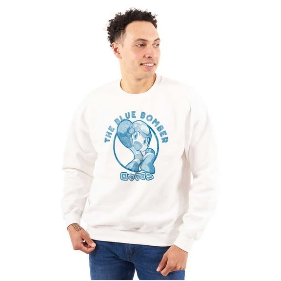Mega Man The Blue Bomber Cartoon Unisex Plus Size Sweatshirt Brisco Brands 2X