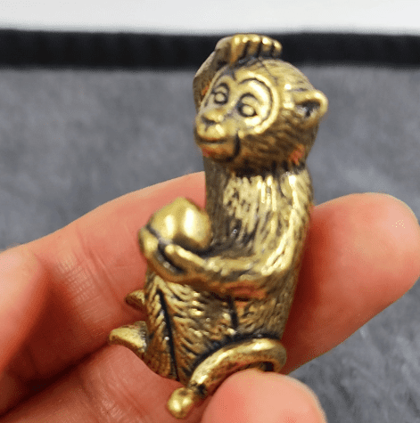 Copper art luckly brass Ferocious red copper Monkey Statue Figure Statue ornaments luckly monkey mini,FengShui wealthy Art Graden Yard toy