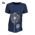 thumbnail image 1 of Femmes Col Rond Chemises Manches Courtes Pissenlit Style Simple Top Été Respirant T-shirts Unisexe Vêtements Accessoire de Mode Bleu XL, 1 of 8