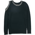 thumbnail image 1 of I.N.C Womens Embellished Pullover Sweater, Green, Large, 1 of 1