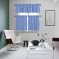 thumbnail image 4 of Navy Blue Stripe Kitchen Curtains Sets for Windows 24 Inch Length, Modern White Vertical Striped Geometric Rod Pocket Window Treatments Tier Curtains and Valances Set for Bedroom/Bathroom, 4 of 8
