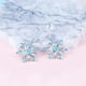 thumbnail image 5 of Para Mujeres Cristal Eardrop Flor Azul Gemstones Snowflake Dangler Pendientes Pendientes, 5 of 5