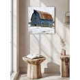 thumbnail image 6 of Wall Art Prints, Blue Brown Barn Framed Canvas Prints for Bedroom Living Room Bathroom Office, Winter Farmhouse Country Gallery Wrap Wall Art Poster for Gifts Home Decor 20"x20", 6 of 9