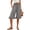 Dark Gray, variant on iHPH7 Women's Cotton Linen High Waisted Capris Smocked Waist Pedal Pushers with Pockets Wide Leg Ruffle Hem Cropped Pants Summer Casual Beach Lounge Trousers Dark Green L