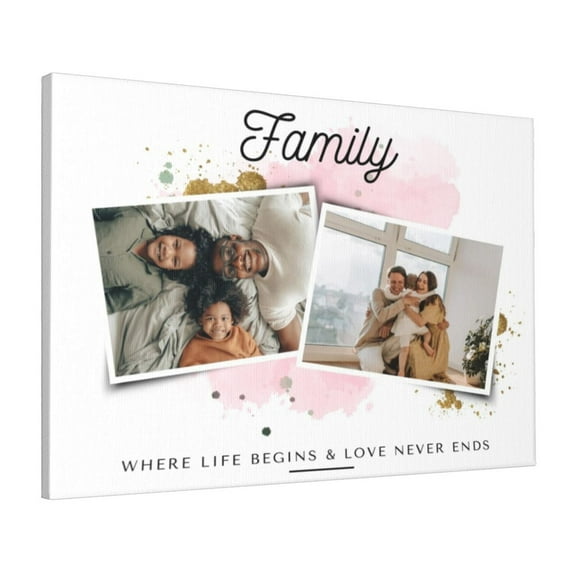 Custom Canvas Prints Pink And Gold Modern Personalized Photo Image Collage DIY Framed Kit Wall Art Picture Room Decor 16x20 inch