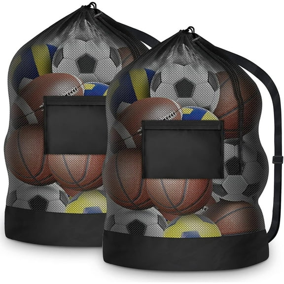 Extra Large Mesh Sports Ball Bag – Heavy Duty Drawstring Storage for Soccer, Basketball, Beach & Swimming Gear – Team Equipment Organizer for Balls, Towels & Accessories