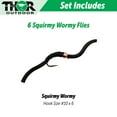 thumbnail image 6 of Thor Outdoor 6 Pc Squirmy Wormy Set, Black Size #10 - Barbless Wet Worm Fly Fishing Flies for Trout, Panfish, Bass, 6 of 7