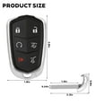 thumbnail image 7 of Key Fob Case Fit for Cadillac XTS XT4 XT5 XT6 ATS ATS-v SRX CT6 CTS 2014 2015 2016 2017 2018 2019 2020 2021-2023 HYQ2AB HYQ2EB 5 Button Pad Cover Keyless Entry Remote Car Key Fob Shell Replacement, 7 of 7