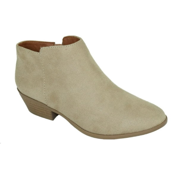 Soda Women's MUG Western Style Fashion Ankle Boots with Side Zipper - Light Wheat Suede - 9