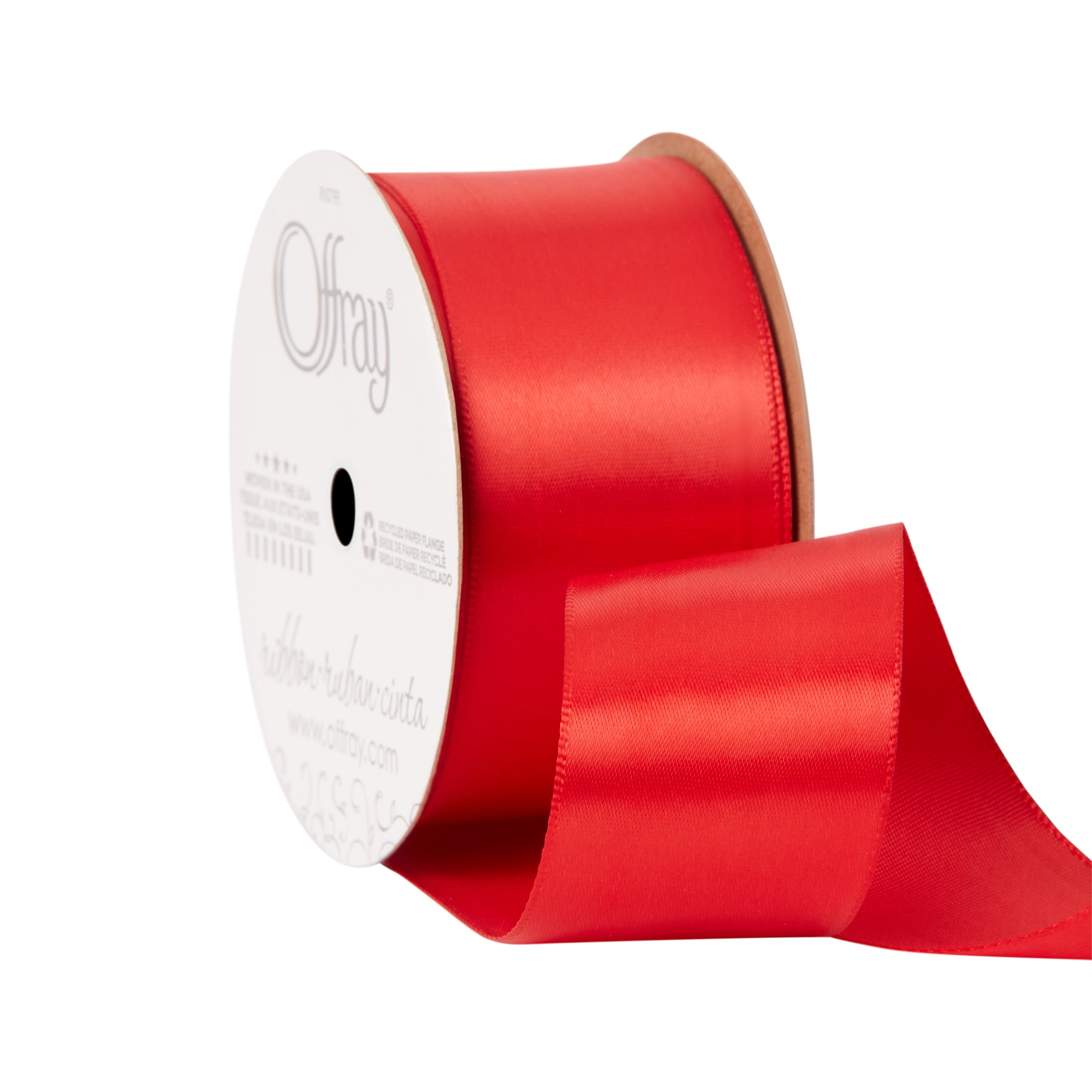 Offray Ribbon, Red Wine 1 1/2 inch Double Face Satin Polyester Ribbon, 12  feet 