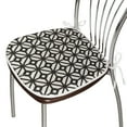 thumbnail image 3 of Geometric Dining Chair Pad, Monochrome Lattice Pattern with Rhombuses and Crossing Lines Print, Water Resistant Pillow with Straps for Kitchen Seats, 4 Set, Charcoal Grey Eggshell, by Ambesonne, 3 of 5