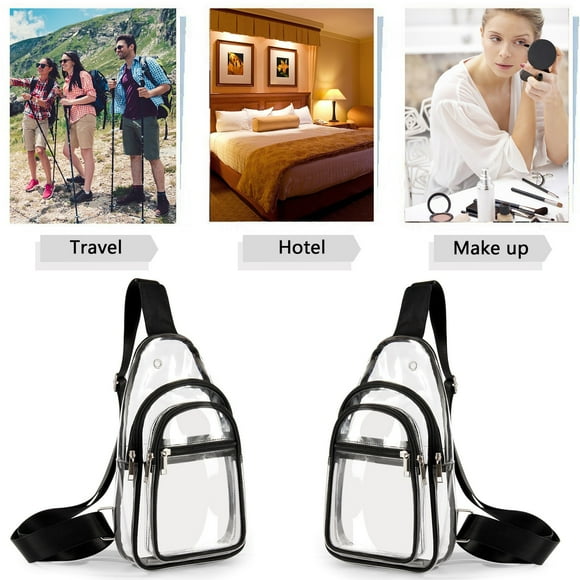 Boovnll Crossbody Bag, Pvc Transparent Chest Bag and Fashionable Men's and Women's Small Bag Casual Travel One Shoulder Crossbody Storage Bag, Sling Bag for Men, Crossbody Bags for Women, Sling Bag