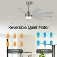 thumbnail image 2 of WINGBO  65/72 inch DC Motor Indoor Ceiling Fan with Light & Remote... 72 - Nickel and Silver, 2 of 5