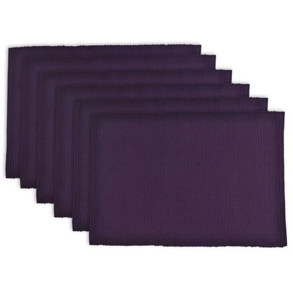Eggplant Ribbed Placemat Set of 6