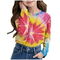 thumbnail image 5 of Ugoldhm Girls and Boys Tees Round Neck Fashion Tie Dye Long Sleeve Tops Kids Casual Fall Shirts, 5 of 5