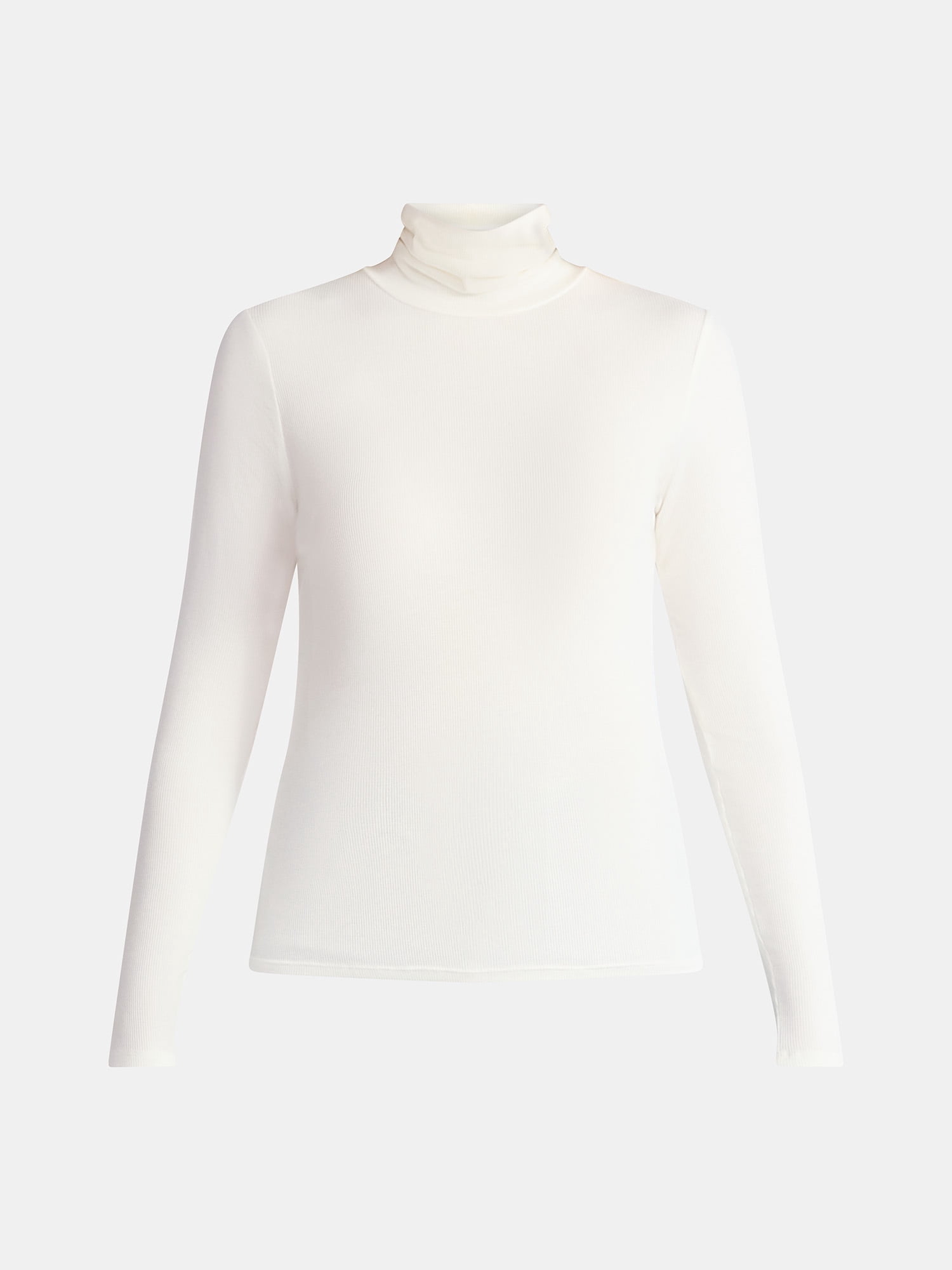 Time and Tru Women's Ribbed Turtleneck with Long Sleeves, Sizes XS-XXXL