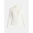 thumbnail image 6 of Time and Tru Women's Ribbed Turtleneck with Long Sleeves, Sizes XS-XXXL, 6 of 6