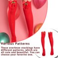 thumbnail image 3 of Sonducket 1 par de calcetines de poliéster por encima de la rodilla, calcetines elegantes hasta la rodilla, regalo de San Valentín, mangueras estampadas, Medias Lazo rojo cereza Sonducket AP009348-20, 3 of 6