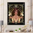 thumbnail image 2 of Designart 'Retro Girl In Golden Art Deco Geometrics I' Modern Framed Canvas Wall Art Print, 2 of 5