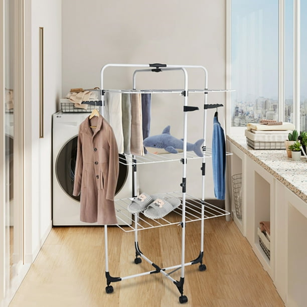 3 Tier Collapsible Laundry Drying Rack Stand, Clothing Garment Drying