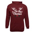 thumbnail image 4 of PNTUTB Men's Casual Solid Color Styling Christmas Graphic Print Long Sleeve Hoodie Drawstring Pullover Sweatshirt with Pocket, 4 of 6