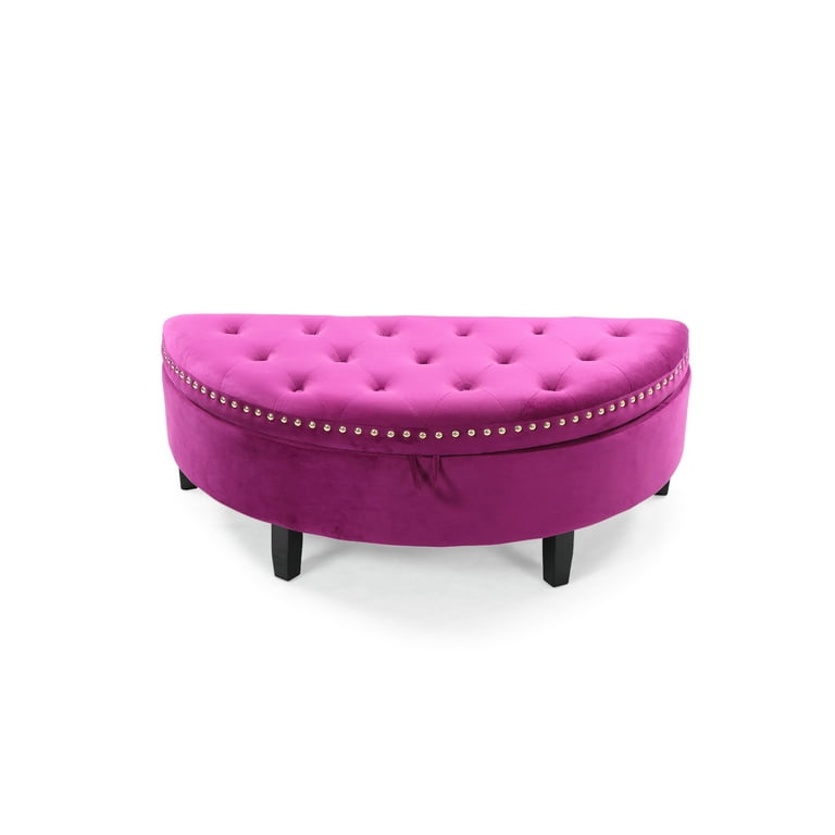 Pink half moon ottoman discount