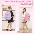 thumbnail image 4 of Soda Candy Corduroy School Backpack Cute Bookbag for Middle School Students Book Bag Kawaii Ita Backpacks with Reinforced Thick Strap, Pink Strawberry, 4 of 7