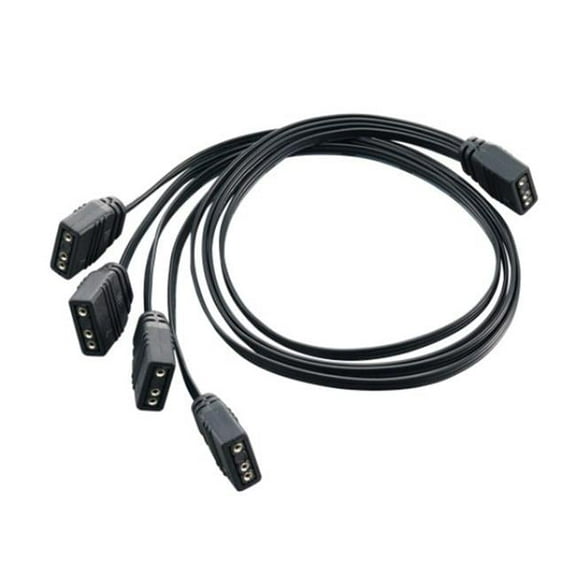 SilverStone Technology CPL03 300 mm Ultra Thin & Flexible 1-to-4 ARGB Splitter Cable, Black