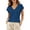 1#Blue675, variant on Cropped Tee Shirt for Women V Neck Short Sleeve Solid Relaxed Fit Tshirt