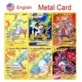 thumbnail image 2 of English Cards Gold DIY Metal Card Hard Iron Cards Pikachu Mewtwo Gx Charizard Vmax Package Game Battle Collection Gifts, 2 of 5