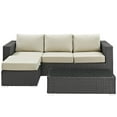thumbnail image 4 of Modway Sojourn 3 Piece Outdoor Patio Sunbrella? Sectional Set in Canvas Antique Beige, 4 of 7
