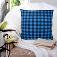 thumbnail image 3 of 14x14 Pillow Covers Set of 2, Black Blue Plaid Throw Pillow Covers Decorative Couch Cushion Case, Country Buffalo Checked Gingham Microfiber Square Pillowcases for Bedroom Car Living Room, 3 of 7
