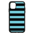 thumbnail image 1 of DistinctInk Custom SKIN / DECAL compatible with OtterBox Symmetry for iPhone 11 Pro MAX (6.5" Screen) - Black & Cyan Bold Horizontal Stripes, 1 of 5
