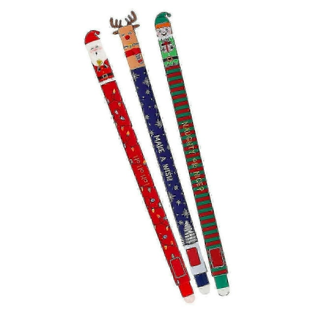 3pcs Christmas Erasable Gel Pen Making Mistakes Disappear Santa Reindeer Kid Design Erasable Pen hwy