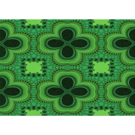 Ahgly Company Indoor Rectangle Patterned Deep Emerald Green Area Rugs, 2' x 5'