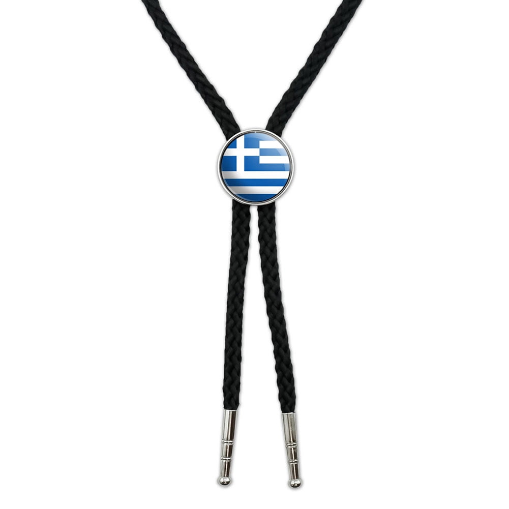 Greece Greek Flag Southwestern Bolo Tie by Graphics and More