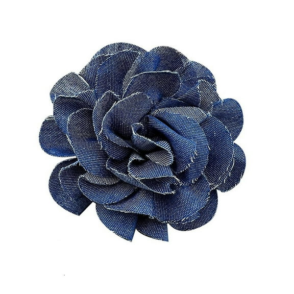 UNTERING Brooch Blue Fabric Flower Brooches for Women Handmade Cloth Lapel Pin Corsage Fashion Jewelry Badge Cloth Accessories