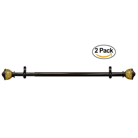 Achim Home Furnishings Camino Lincroft Window Rod and Finial, 28 to 48-Inch (Set of 2)