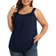 thumbnail image 2 of Daystry Plus Size Tank Tops for Women Loose Fit Lace Sleeveless Women's Summer Tanks Navy Blue 2X, 2 of 13
