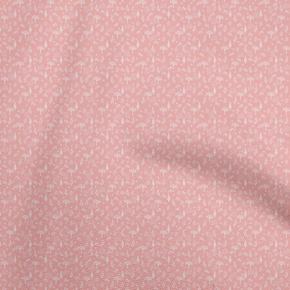 oneOone Cotton Jersey Pink Salmon Fabric Tree Quilting Supplies Print Sewing Fabric By The Yard 58 Inch Wide
