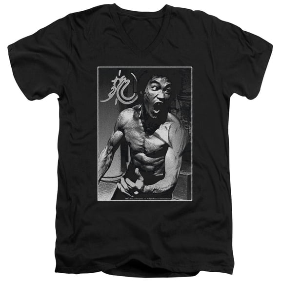 Bruce Lee - Focused Rage - Slim Fit V Neck Shirt - Medium