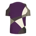 thumbnail image 6 of Otvok Womens Color Blocked Printed Short Sleeve V-Neck Off Shoulder Fashionable Top, 6 of 6