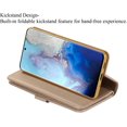 thumbnail image 3 of Wallet Case for Samsung Galaxy S20 Plus,Magnetic Handbag Zipper Pocket PU Leather Flip with 9 Card Slots and Wrist Strap Folio TPU Inner Stand Case for Samsung Galaxy S20 Plus - Gold, 3 of 7
