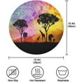 thumbnail image 4 of 4 Pack Africa Safari Giraffes and Elephants Round Placemats, Polyester Table Mats Washable Non-Slip Heat Resistant for Kitchen Dinning Table Home Decor, 4 of 7