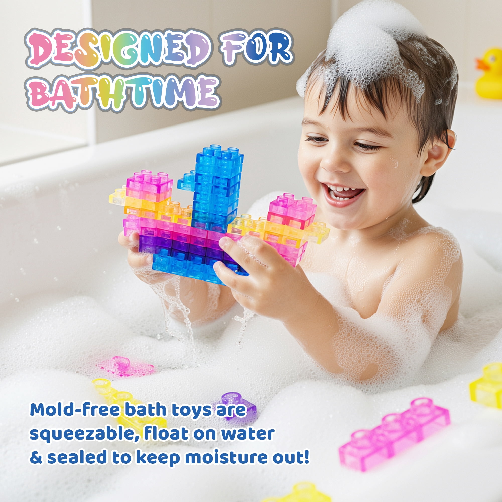 Gummy Bloc 40 PCS Sensory Soft Building Blocks for Toddlers, Kids Montessori Squishy Stacking Toy Set for Early Learning